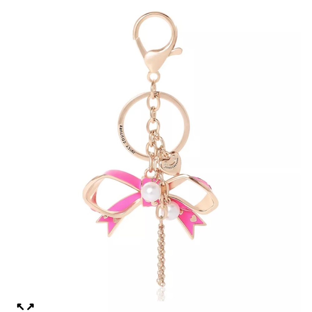 Juicy Couture pink bow keychain bag charm